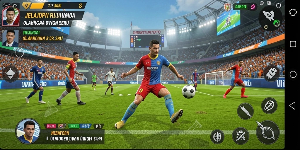 Tampilan gameplay DIREKTURTOTO yang menampilkan berbagai statistik olahraga.