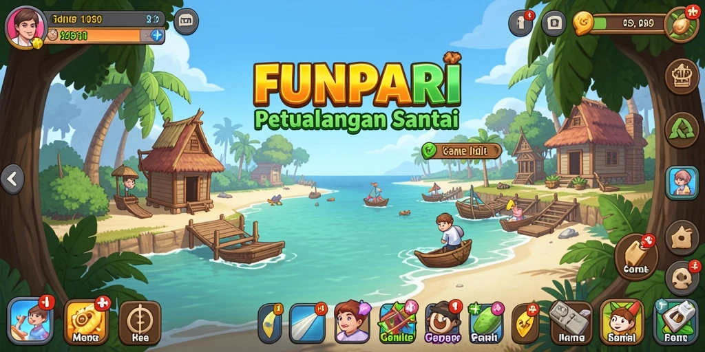 Tampilan gameplay <strong>FUNPARI</strong> yang sederhana namun menarik.