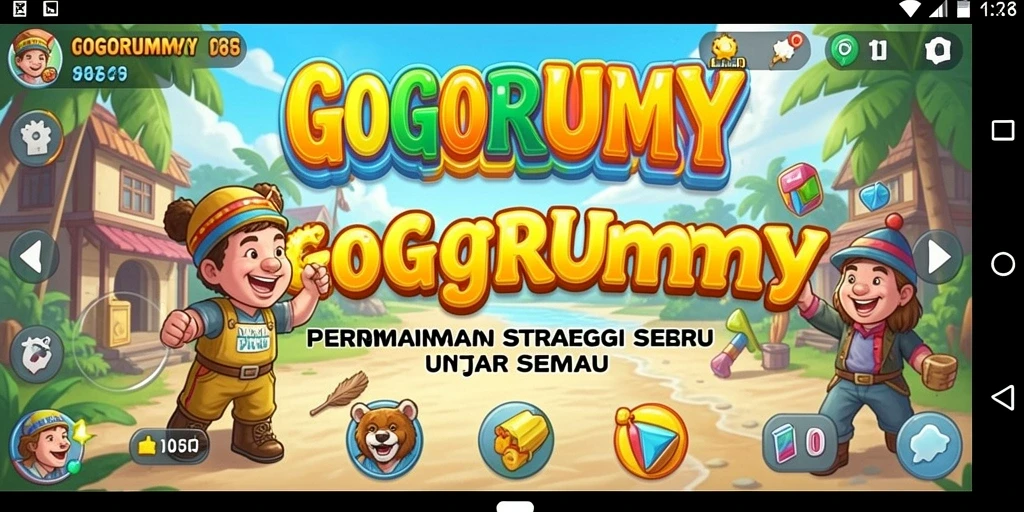 Tampilan gameplay seru dalam GOGORUMMY yang penuh strategi.