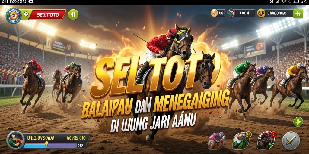 Screenshot gameplay SELTOTO menampilkan balapan mendebarkan di trek yang menantang.